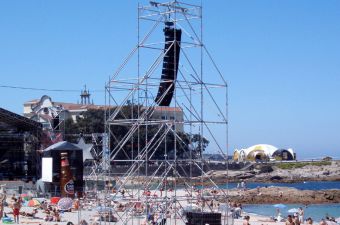 Equipo delay en la Playa de Riazor