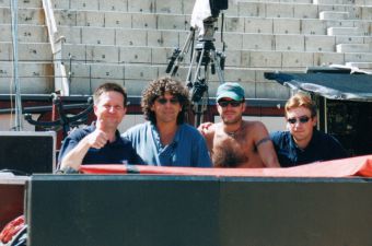 Boby, Olegario y Fer con el tÃ©cnico de Chayanne